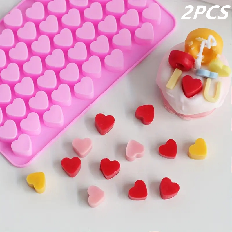 Mini Kitchen Baking - 55 Miniรูปหัวใจซิลิโคนสบู่Crayon Ice Cube Candyตกแต่งช็อกโกแลตMould,Reusableเค้กแม่พิมพ์เบเกอรี่อุปกรณ์ครัว