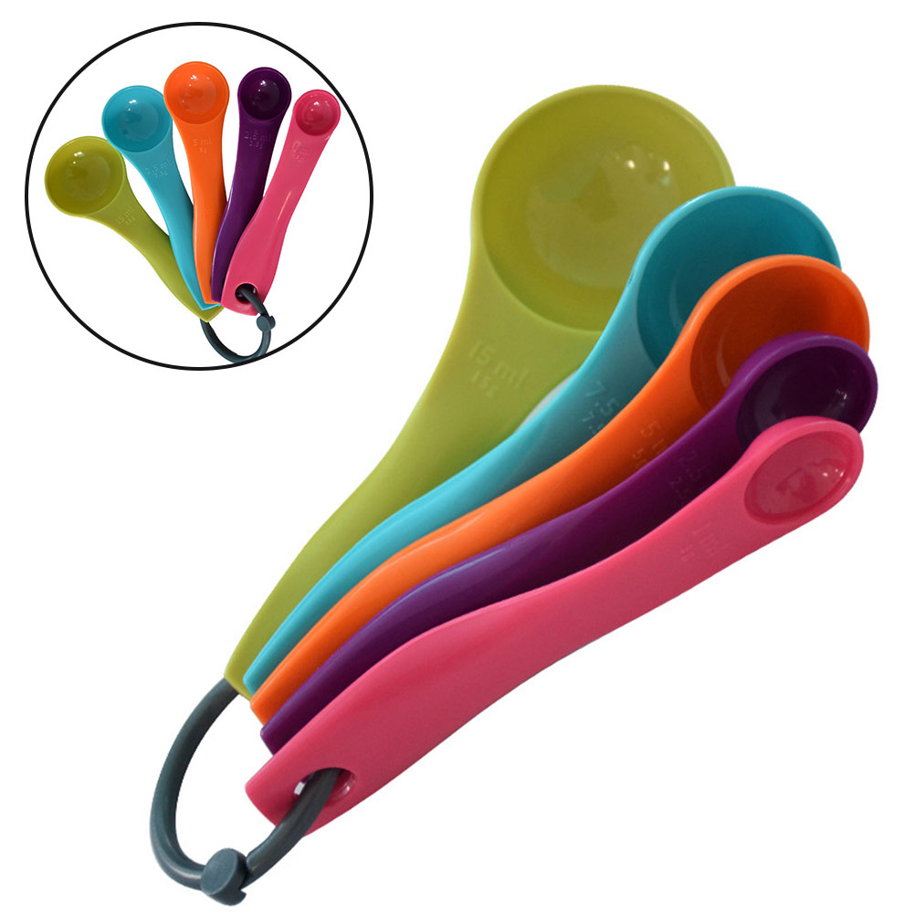 Kitchen Baking Utensils - 5 ชิ้นที่มีสีสันเกลือน้ํามันช้อนน่ารักครัว Colourworks วัดช้อนช้อนถ้วยเบเกอรี่ชุด 1/2. 5/5/7.5/15ml