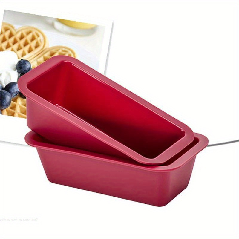 Mini Kitchen Baking - แม่พิมพ์อบขนมซิลิโคน แบบไม่ติดกระทะ รูปทรงสี่เหลี่ยมผืนผ้า สำหรับทำเค้ก ขนมปัง ขนมปังปิ้ง