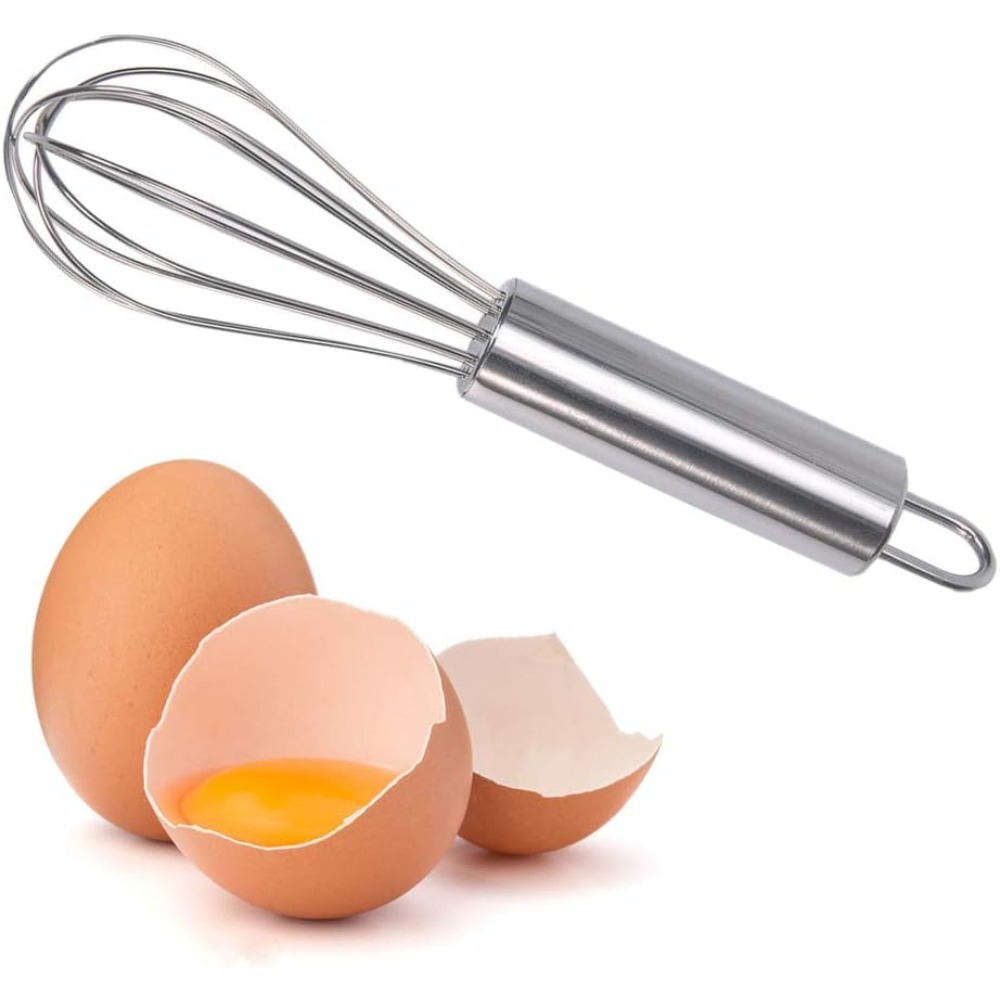 Mini Kitchen Baking - ที่ตีไข่สแตนเลสขนาดเล็ก 6 นิ้ว ที่ตีแบบลวดขนาดเล็กสำหรับผสมกาแฟ ไข่ แป้ง