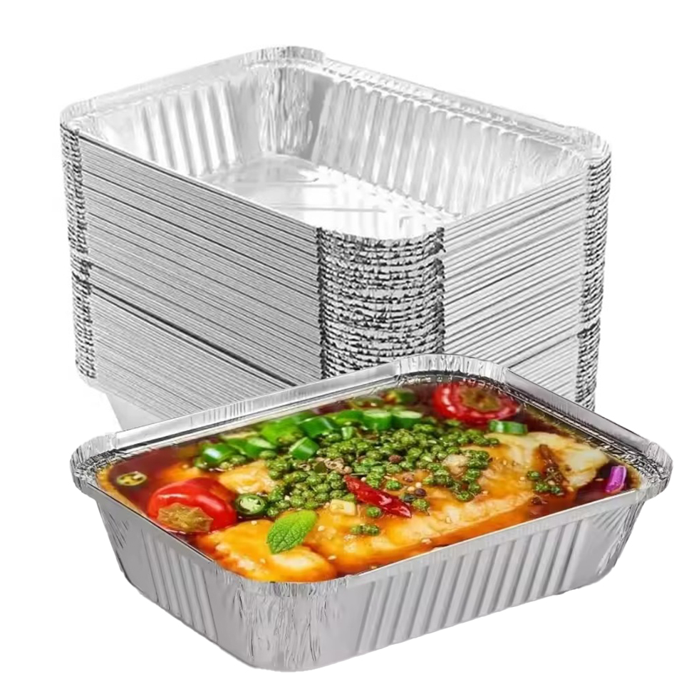Kitchen Baking Pan Storage - ถาดฟอยล์อะลูมิเนียมแบบใช้แล้วทิ้ง 10/20 ชิ้น สำหรับเก็บอาหาร ถาดอบหนาพิเศษสำหรับบาร์บีคิว ขนมหวาน