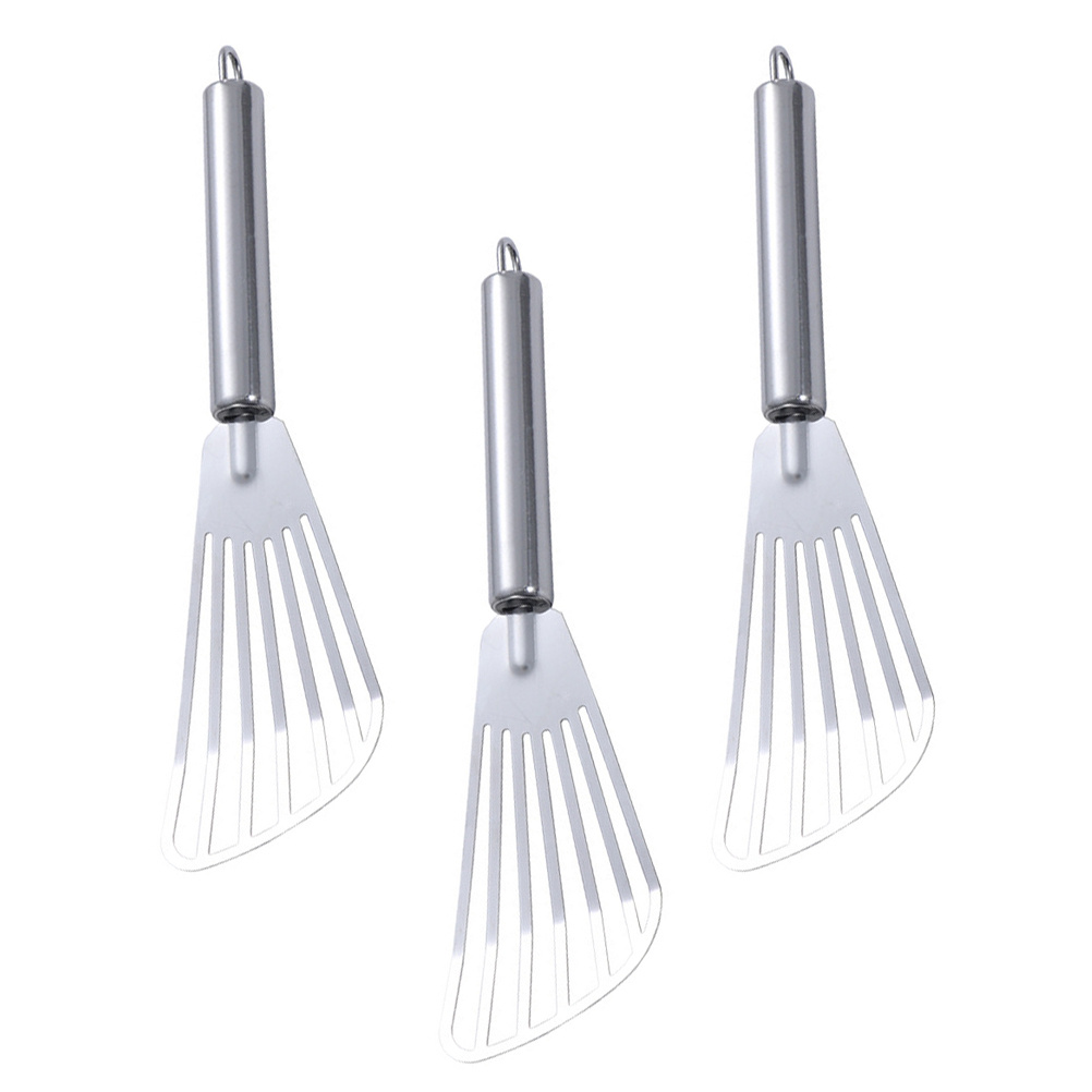 Kitchen Baking Utensils - ตะหลิวสแตนเลส 3 ชิ้น สำหรับสเต็ก ทอดปลา ตะหลิวมีร่อง