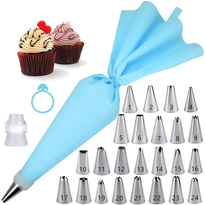 Kitchen Baking Equipment - หัวฉีดตกแต่งเค้ก อุปกรณ์ทำขนม อุปกรณ์ครัว ถุงบีบครีม และชุดอุปกรณ์ทำเบเกอรี่ ชุดซ็อกเก็ตสแตนเลส