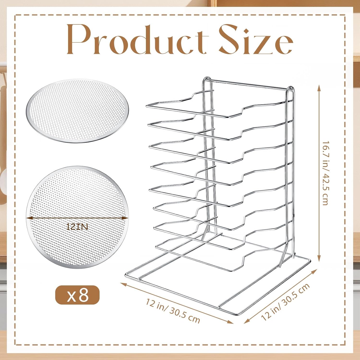 ชั้นวางพิซซ่า 8 ชั้น พร้อมถาดอ - Mini Kitchen Baking บทวิจารณ์และราคา