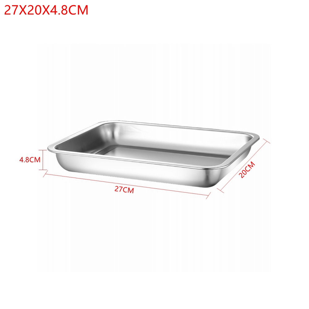 ถาดสแตนเลสทรงสี่เหลี่ยมผืนผ้าส - Kitchen Baking Pan Storage บทวิจารณ์และราคา