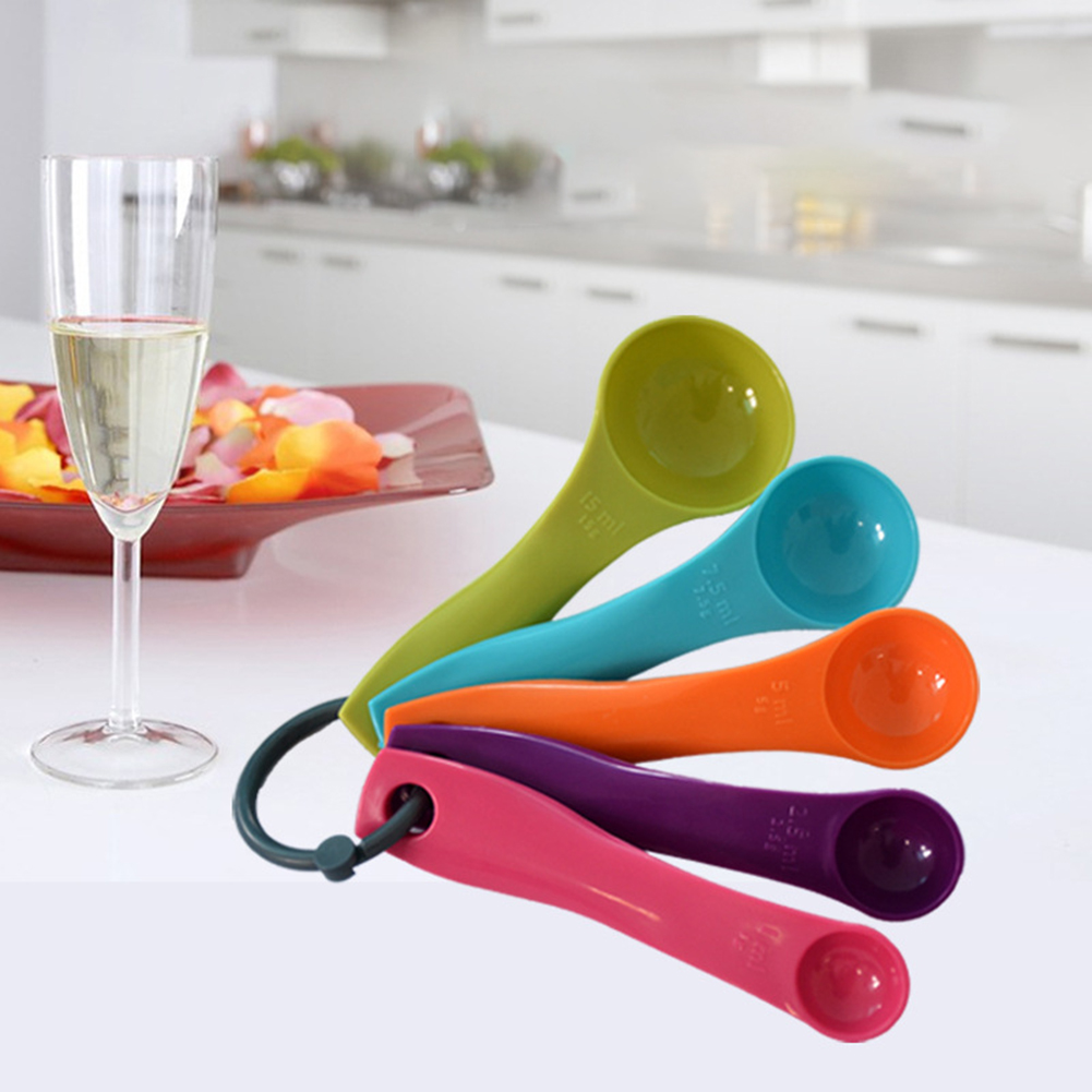 5 ชิ้นที่มีสีสันเกลือน้ํามันช้ - Kitchen Baking Utensils บทวิจารณ์และราคา