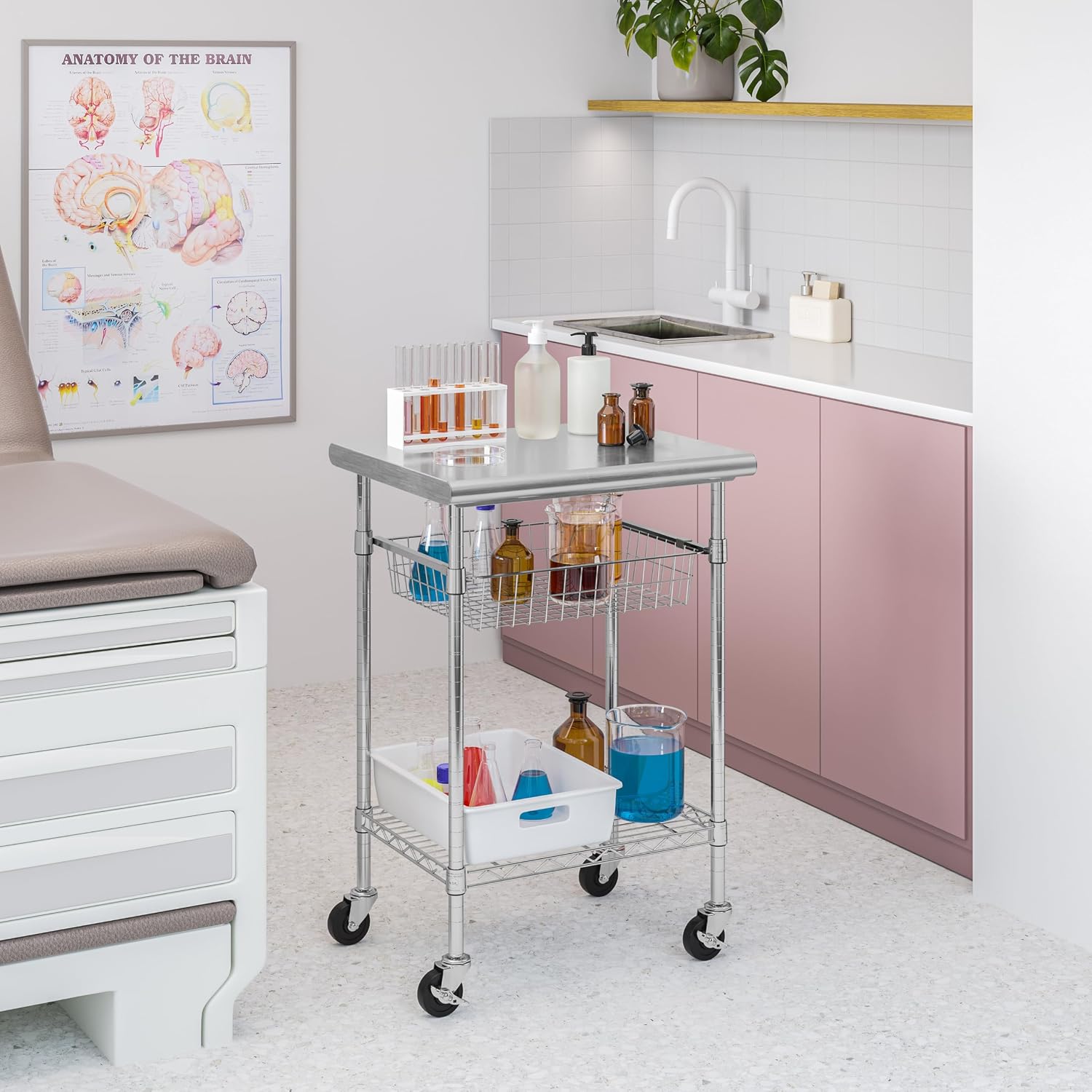 โต๊ะเตรียมอาหารสแตนเลสสำหรับใช - Kitchen Baking Cart บทวิจารณ์และราคา