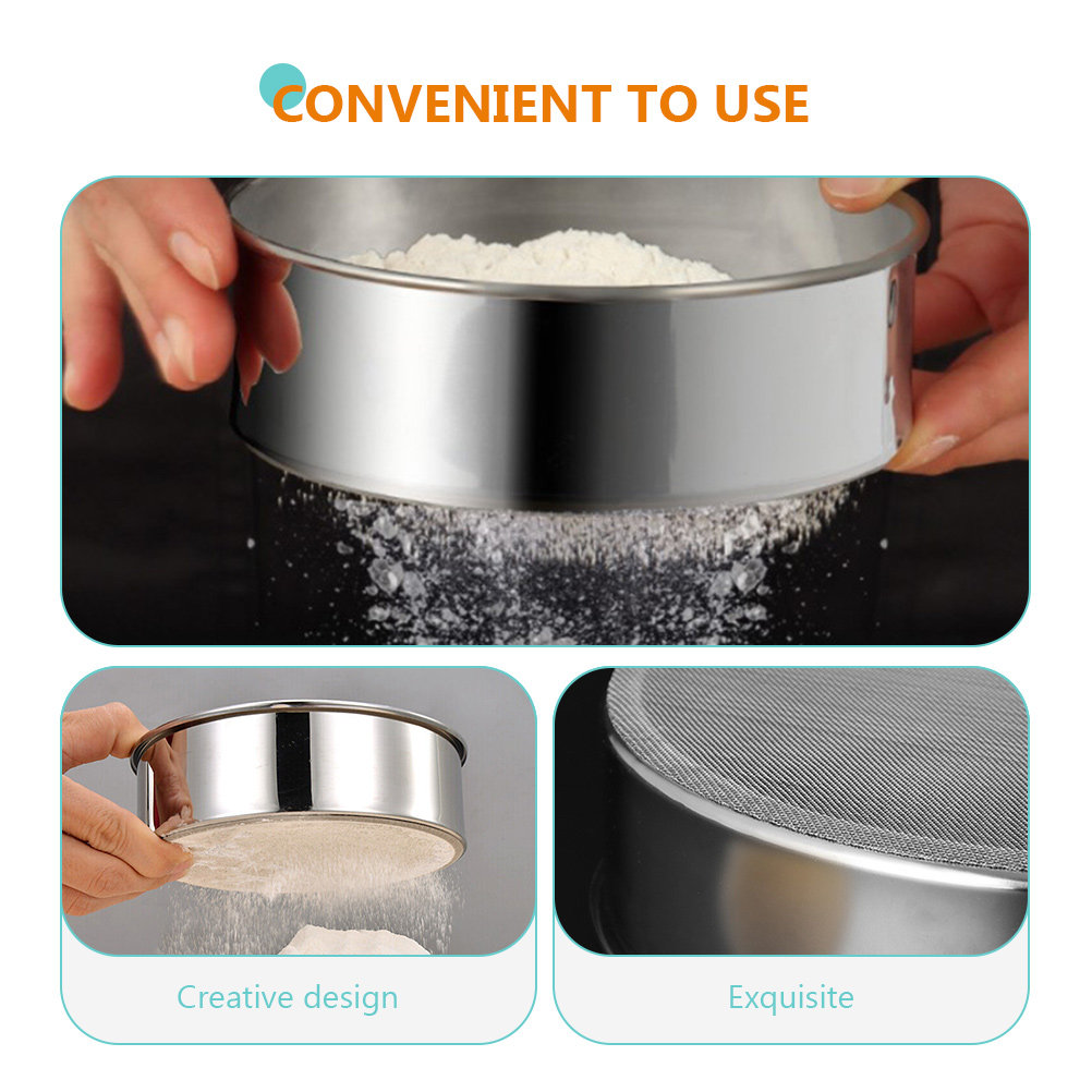 ชุดตะแกรงร่อนแป้งสแตนเลส 3 ชิ้ - Kitchen Baking Utensils บทวิจารณ์และราคา