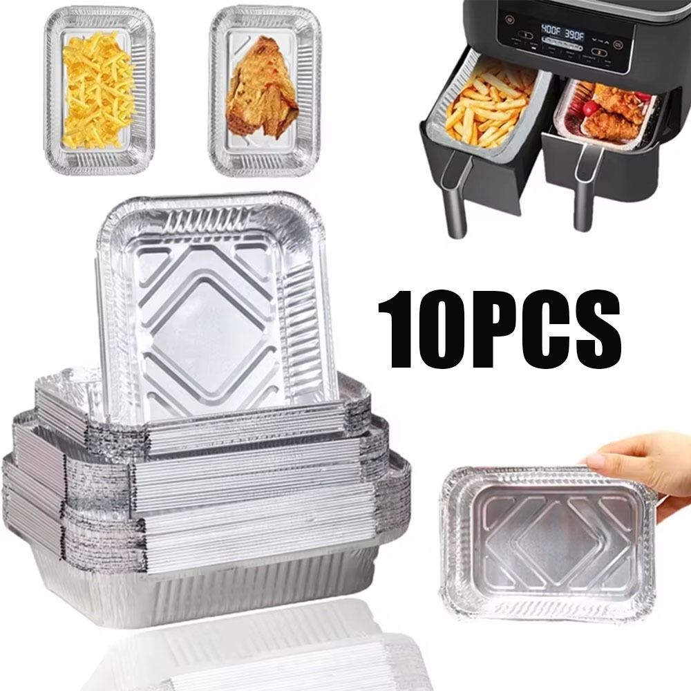 10PCS อลูมิเนียมฟอยล์ทิ้งภาชนะ - Kitchen Baking Pan Storage บทวิจารณ์และราคา