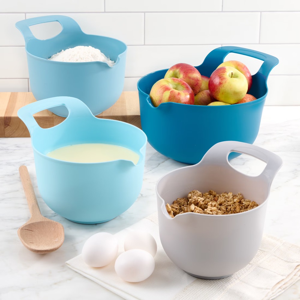 ชุดชามผสมพลาสติกแบบซ้อนได้ 4 ใ - Kitchen Baking Utensils บทวิจารณ์และราคา