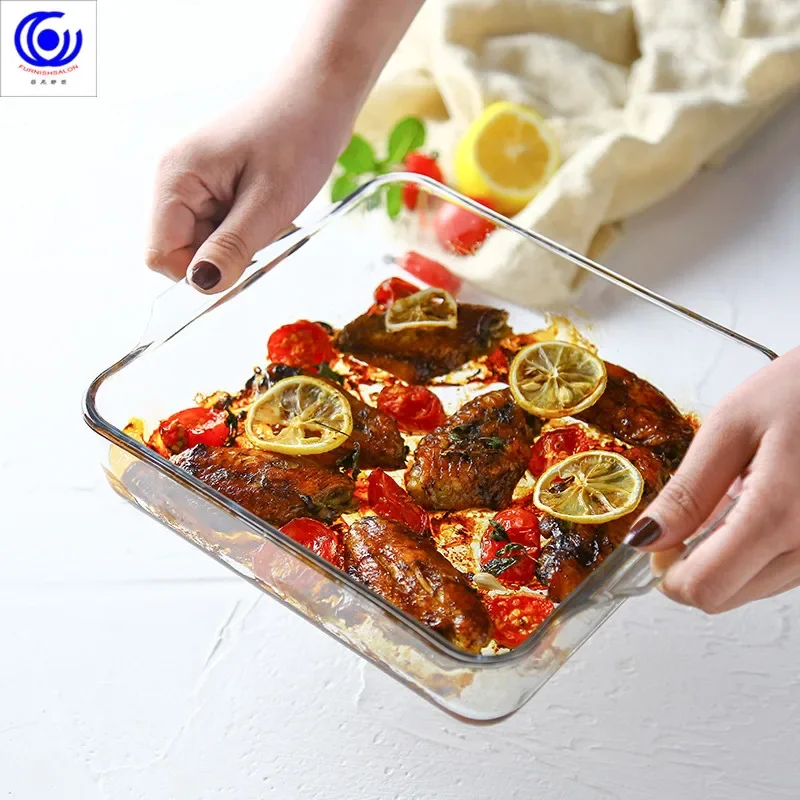 จานอบแก้วแบบแข็งสำหรับอบขนมพื้ - Kitchen Baking Pan Storage บทวิจารณ์และราคา