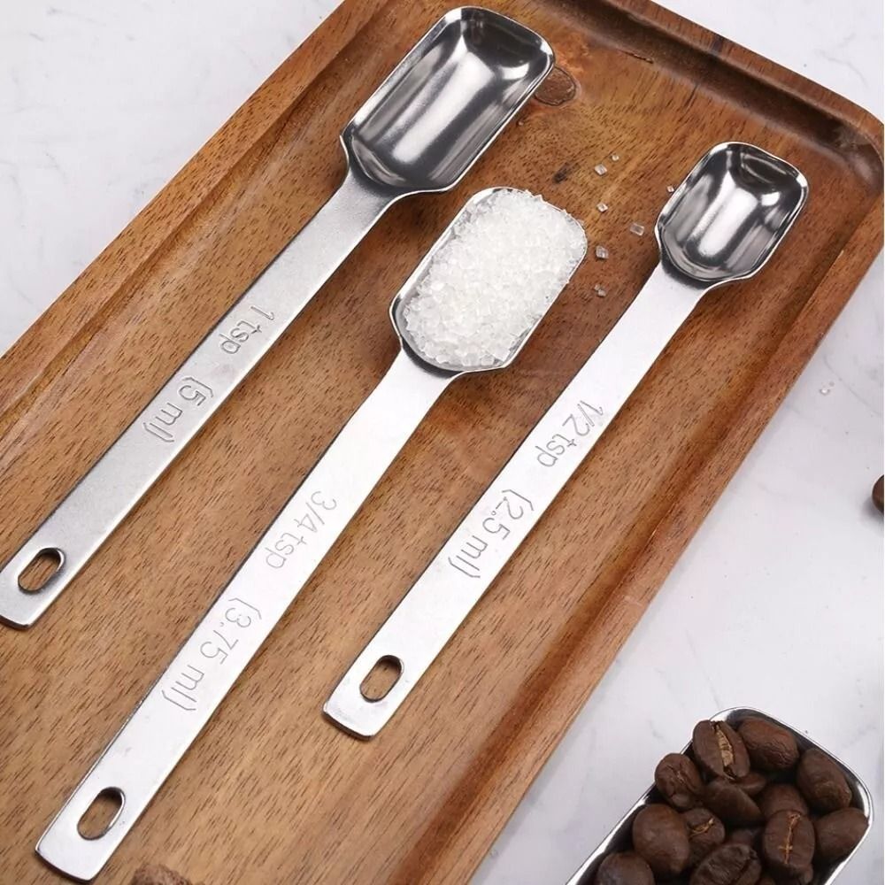 ช้อนตวงสแตนเลสสตีล6ชิ้นพร้อมสเ - Kitchen Baking Utensils บทวิจารณ์และราคา