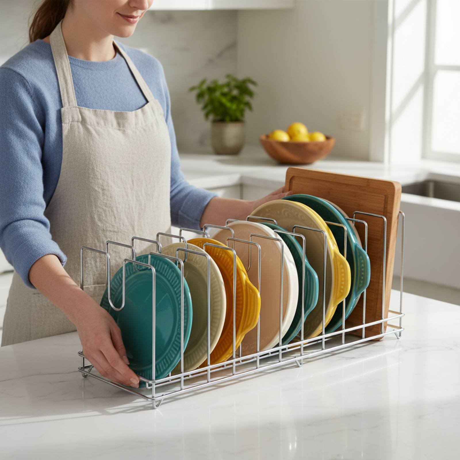 ชั้นวางถาดพิซซ่า ประหยัดพื้นที - Kitchen Baking Pan Storage บทวิจารณ์และราคา