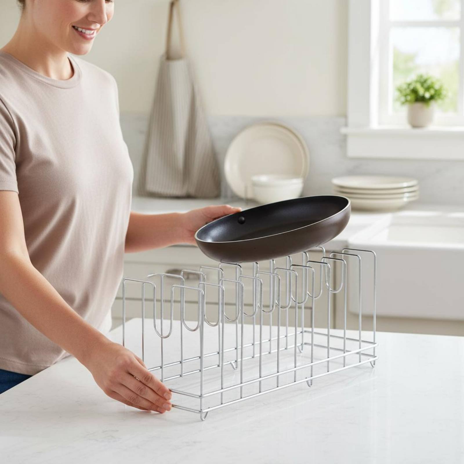 ชั้นวางถาดพิซซ่า ประหยัดพื้นที - Kitchen Baking Pan Storage บทวิจารณ์และราคา