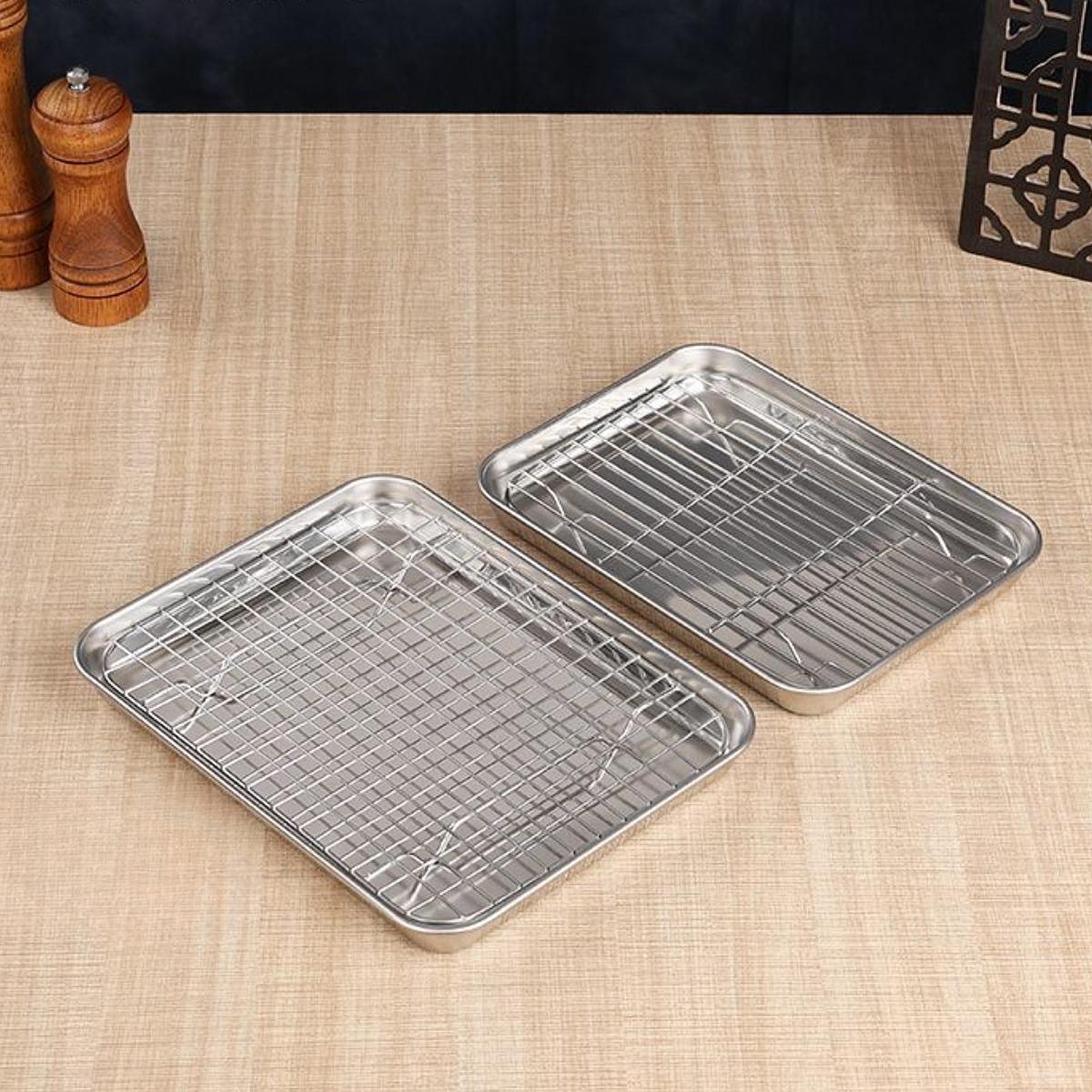 ถาดอบคุกกี้พร้อมตะแกรงระบายควา - Kitchen Baking Pan Storage บทวิจารณ์และราคา